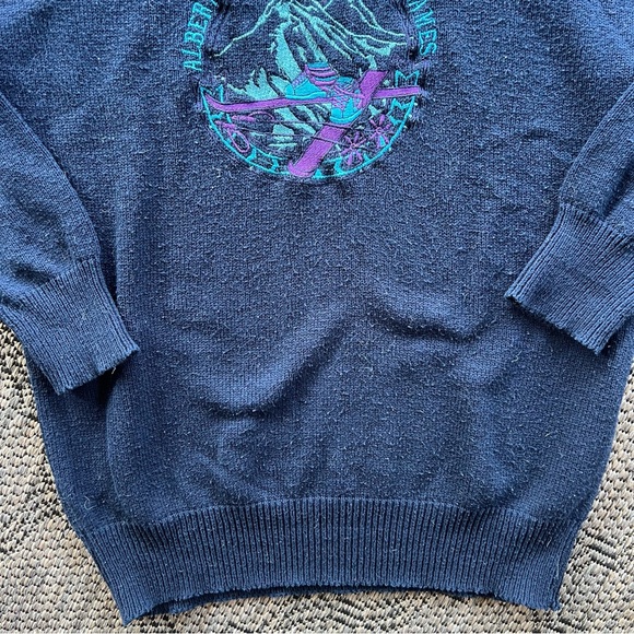 Vintage 1992 Albertville Olympic Games Knit Sweater Fits S/M - Picture 4 of 6